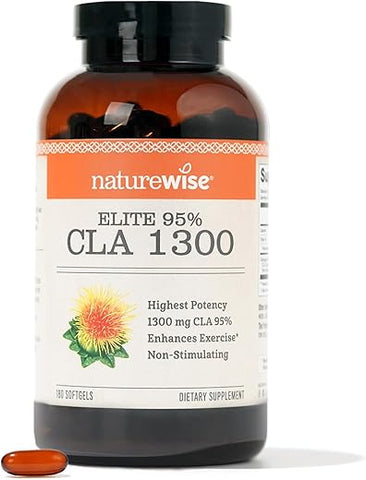 CLA 1300 – Suplemento de CLA com 95% de Ácido Linoleico Conjugado Ativo para Mulheres e Homens, Não Estimulante, Auxilia na Perda de Peso - NatureWise