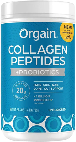Superfoods de Colágeno com 20g de Colágeno Alimentado com Grama e Vitamina C, Sem Sabor, 720g - Orgain