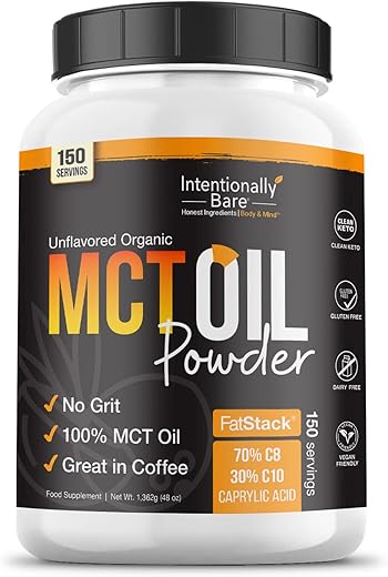 Óleo em Pó MCT Orgânico Intentionally Bare – Zero Carboidratos Líquidos – 100g