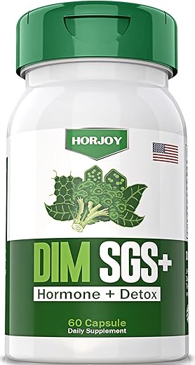 HORJOY - DIM SGS – Detox Hormonal: Equilíbrio Hormonal, Suplementos para Acne Hormonal, Controle do Apetite, Promove Desintoxicação (60 Cápsulas)