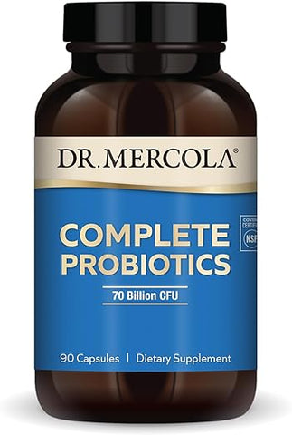 Complete Probiotics 70 Bilhões UFC, 90 Porções (90 Cápsulas), Suplemento Alimentar, Apoia a Saúde Digestiva, Não OGM, Certificado NSF - Dr. Mercola