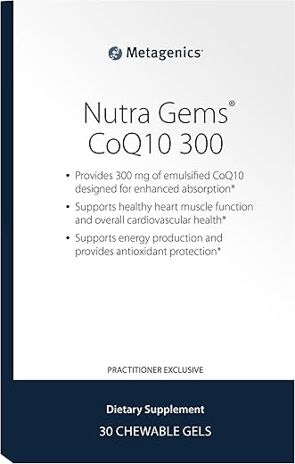 NutraGems CoQ10 300 – Suplemento Antioxidante para Suporte à Produção de Energia – Coenzima Q10 – Licopeno para Cor – Não-OGM - Metagenics