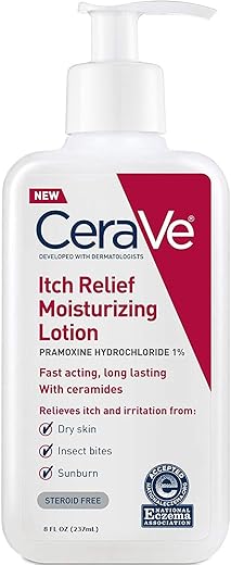 Loção Hidratante Alívio Coceira, 8 oz (Pack de 2), Pele Seca, Sem Fragrância - CeraVe