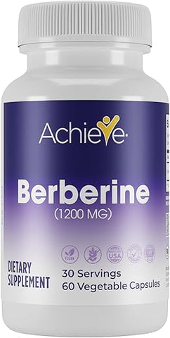 Achieve - Berberine 1200 mg – 60 Cápsulas (Embalagem de 1) | Conquiste a Saúde com