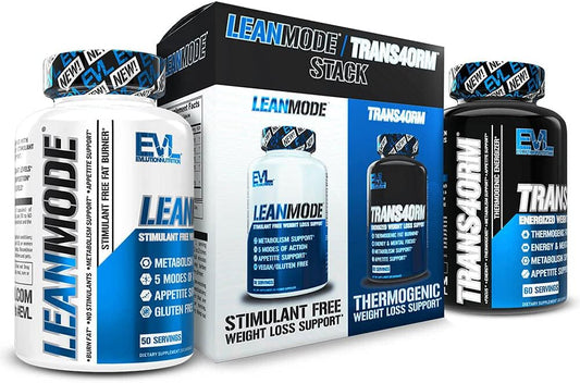 Evlution - EVL Stack de Suporte para Perda de Peso – Pílulas de Suporte Queimador de Gordura Trans4orm Termogênico com Extrato de Café Verde e Forscolina, além de LeanMode Metabolismo e Perda de Gordura sem Estimulantes