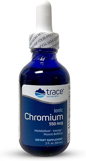 Cromo Líquido Iônico | 550 mcg Suporta Função Normal do Cérebro | Não-OGM, Vegano, Sem Glúten | 60 ml - Trace Minerals