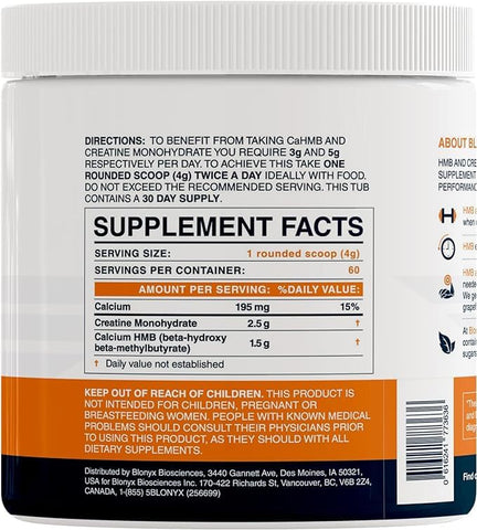 Blonyx - HMB Creatine – 3g Diários para Força e Potência Aumentadas | Marca: HMB
