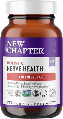 New Chapter - Novo Capítulo Suplemento para Saúde dos Nervos 3 em 1—Vitamina B1 Gera Energia para os Nervos, Vitamina B6 Melhora a Comunicação Nervosa, Vitamina B12 Fortalece