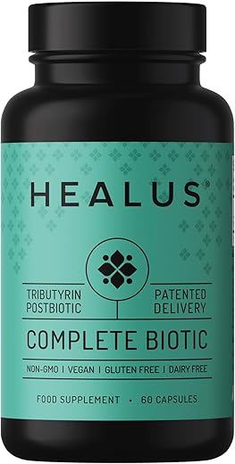 Healus - 60 Cápsulas de Suplemento de Tributirina Pós-biótica – Saúde Intestinal – Suplemento de Saúde Intestinal com Butirato