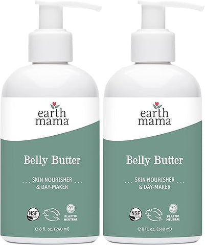 Belly Butter: Creme Corporal para Gestantes, Hidratante para Pele Seca | Cuidados com a Gravidez e Pós-Parto, com Aloe Vera, Sem Fragrância, 240ml (2-Pack) - Earth Mama