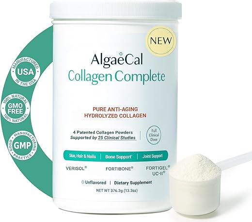 Hydrolyzed Collagen Complete – Pó de Colágeno Anti-Envelhecimento com Colágeno Beauty Clinicamente Comprovado, Fórmula Patenteada Verisol, Fortibone – 100g - ALGAECAL