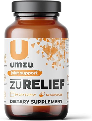 zuRELIEF – Suplemento de Curcumina de Açafrão-da-terra | Conforto Articular com 7 Ingredientes Naturais – Bromelina, Boswellia | 60 cápsulas - UMZU