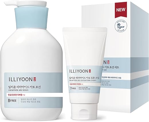 Illiyoon - Kit Presente ILLIYOON Ceramide Ato – Loção 528ml + Creme Ato 150ml – Cuidados Corporais para Natal e Aniversário