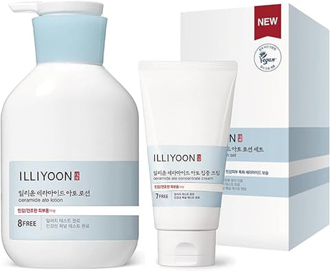 Illiyoon - Kit Presente ILLIYOON Ceramide Ato – Loção 528ml + Creme Ato 150ml – Cuidados Corporais para Natal e Aniversário