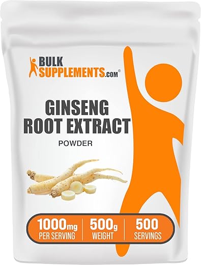 Ginseng Root Extract Powder – Suplemento de Ginseng, Suplemento Herbal de Ginseng, Panax Ginseng – Vegano | BulkSupplements.com