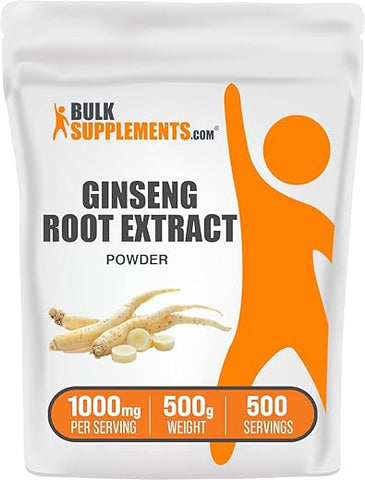 Ginseng Root Extract Powder – Suplemento de Ginseng, Suplemento Herbal de Ginseng, Panax Ginseng – Vegano | BulkSupplements.com