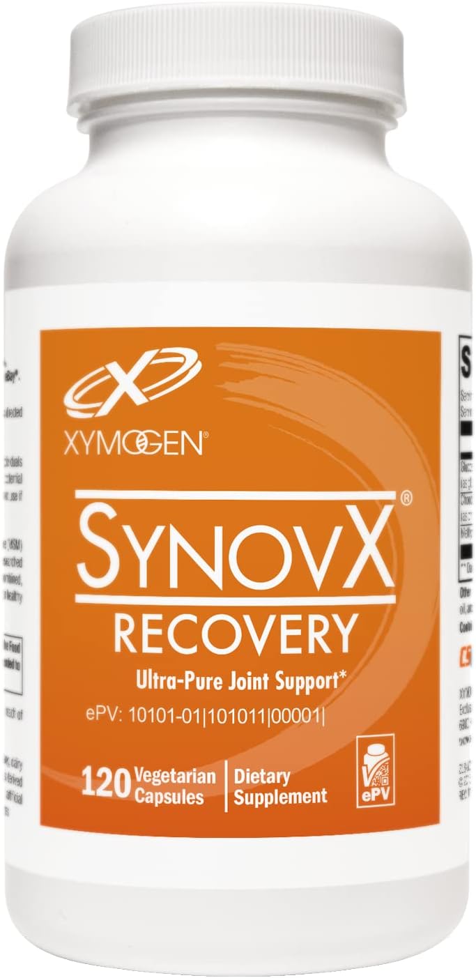 SynovX Recovery – Suporte Articular para Estrutura e Função Saudáveis – Cápsulas de MSM Glucosamina Condroitina para Suporte a Tecidos, Cartilagens Saudáveis – 60 cápsulas - XYMOGEN