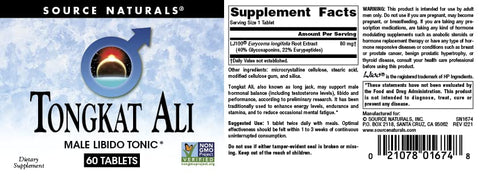 Tongkat Ali Tônico de Libido Masculino – 60 Comprimidos | Aumente sua Libido Naturalmente - Source Naturals
