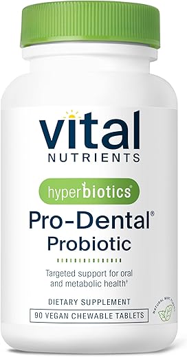 Probiótico Dental Pro com BLIS K12 e M18 | Premium Vegano para Saúde Bucal e Mau Hálito | Sem Açúcar | Comprimido Mastigável de Menta | Livre de Glúten e Lactose | 90 - Hyperbiotics