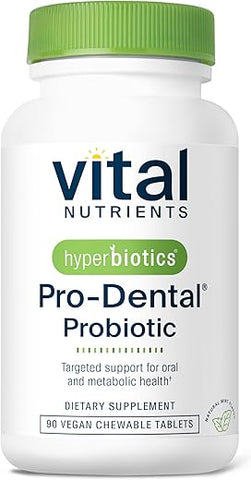 Probiótico Dental Pro com BLIS K12 e M18 | Premium Vegano para Saúde Bucal e Mau Hálito | Sem Açúcar | Comprimido Mastigável de Menta | Livre de Glúten e Lactose | 90 - Hyperbiotics