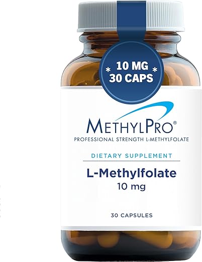 10mg L-Methylfolate – Suplemento de Methyl Folate Ativo de Força Profissional para Suporte Cerebral – Marca MethylPro - MethylPro