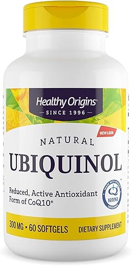 Ubiquinol 300 mg – CoQ10 Ativado – Suplemento Kaneka Ubiquinol para Saúde Cardíaca - Healthy Origins