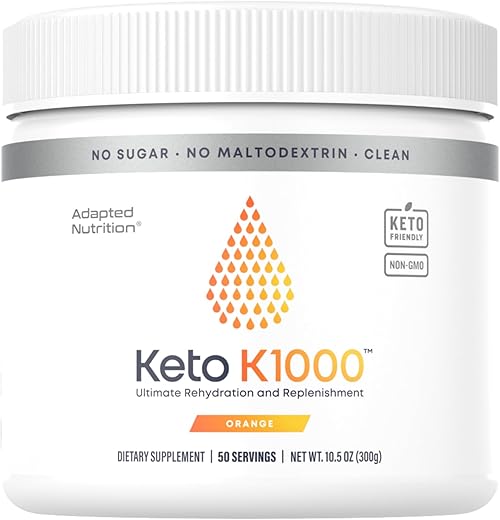 Keto K1000 Pó de Eletrólitos | Laranja | Bebida Hidratante em Pó | Aumente a Energia | 1000mg de Potássio | 30 Porções - Hi-Lyte