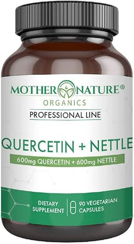 Mother Nature Organics Superfoods for Organic Living - Quercetina 600mg – Potente Antioxidante Natural – Marca Quercetina 600mg