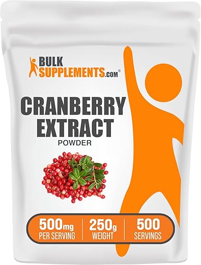 Cranberry Extract Powder BulkSupplements.com – Suplemento de Cranberry para Mulheres – 100g