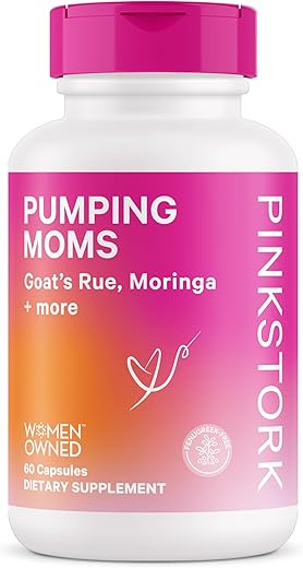 Suplemento Lactação para Mães que Amamentam – Estimula Produção e Fluxo de Leite Materno com Erva-de-Cabra, Cardo Mariano e Moringa – Livre de Feno-Grego – Essenciais para Amamentação de Novas Mães - Pink Stork