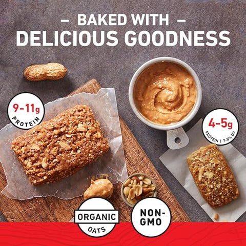 Clif Bar - CLIF BAR – Barras Energéticas Crocantes de Manteiga de Amendoim – Tamanho Grande e Mini – Feitas com Aveia Orgânica – Não-OGM – Baseadas em Plantas – 68g e 28g (20 Unidades)