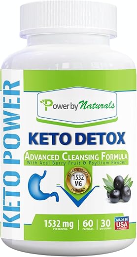 Keto Limpador de Cólon – Fórmula Natural para Limpeza Intestinal – 100% Eficaz – Emagreça com Saúde – 60 Cápsulas - Power By Naturals