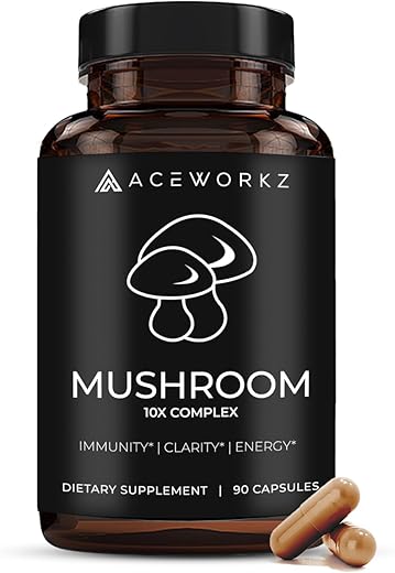 Complexo de 10 Cogumelos – Leão da Montanha, Reishi e Cordyceps | Potencialize sua saúde com o melhor suplemento de cogumelos - ACEWORKZ