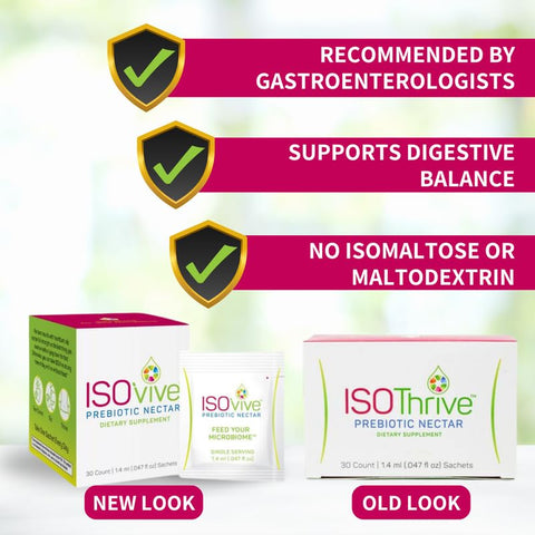ISOThrive - ISOVive – Suplemento Líquido Prebiótico (30 Dias) Alívio Natural de Azia e Inchaço – Fibra Diária Naturalmente Fermentada – Anteriormente