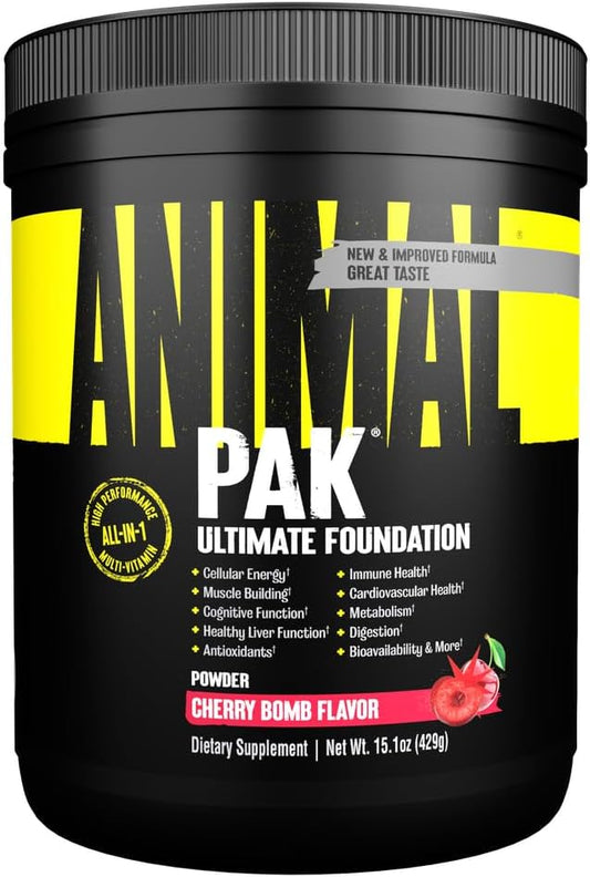Pak – Pó de Vitaminas com Zinco, Magnésio, Aminoácidos e Mais – Saúde Digestiva, Impulsionador Imunológico e Suporte para Concentração – Multivitamínico para Homens e Mulheres – Spectra e 85 g - Animal