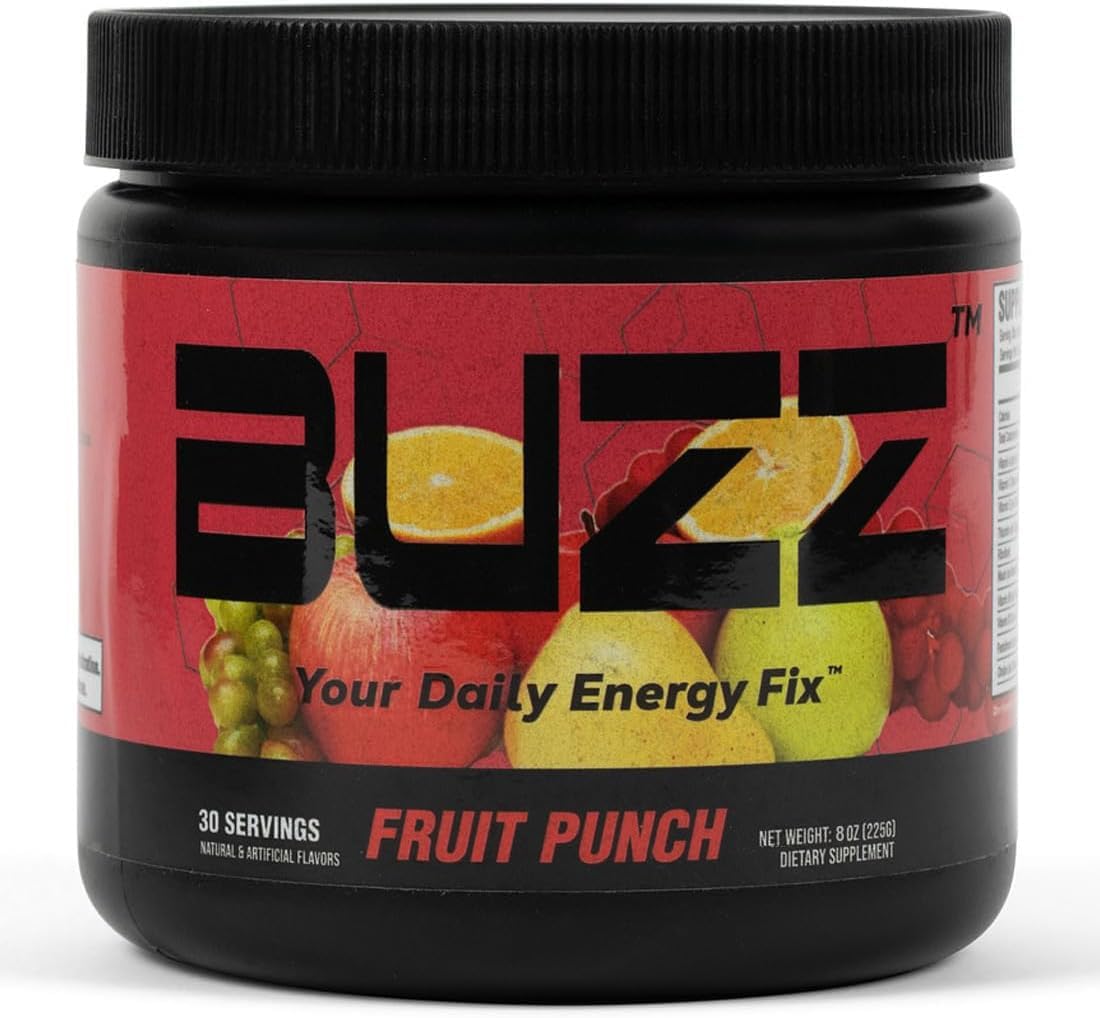 Pó Energético – Mistura Energética para Impulso Matinal – Energia sem Açúcar com Antioxidantes – Produto para Iniciar o Dia e Nutrição Esportiva – 30 Porções, Sabor Frutado - Morning Buzz