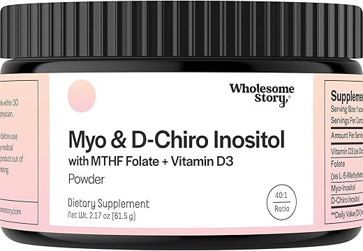 Wholesome Story - Inositol em Pó com MTHF Folate Vitamina D3 | Myo-Inositol – 100g