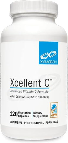 Xcellent C – Suplemento de Vitamina C de Alta Dose com BioPerine para Absorção Aprimorada – Vitamina C Tamponada para Minimizar Desconforto Gastrointestinal – Suplemento Antioxidante de Suporte Imunológico - XYMOGEN
