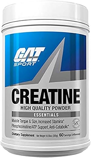 Creatine Monohydrate Powder – Força, Saúde Cerebral, Antioxidante, Resistência – Homens – 300g - GAT SPORT