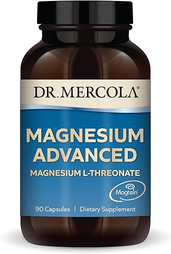 Magnésio Avançado, 30 Porções (90 Cápsulas), Suplemento Alimentar, Magnésio L-Treonato, Não-OGM - Dr. Mercola