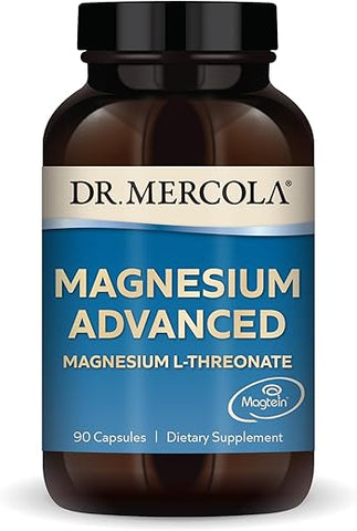 Magnésio Avançado, 30 Porções (90 Cápsulas), Suplemento Alimentar, Magnésio L-Treonato, Não-OGM - Dr. Mercola