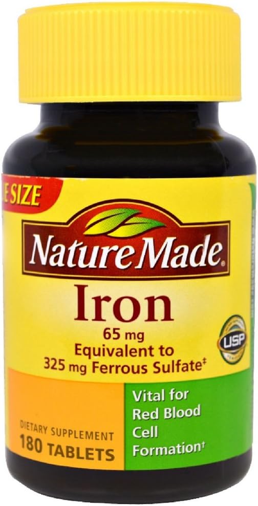 Ferro 65 mg Comprimidos 180 un (Pacote com 3) – Saúde e Bem-Estar - Nature Made
