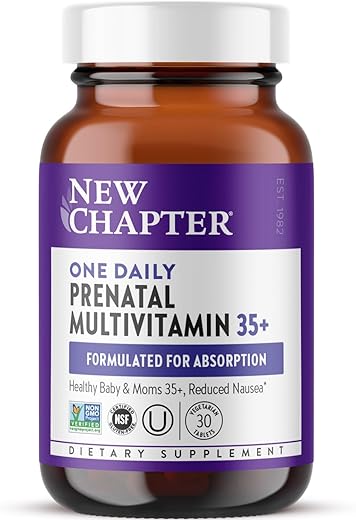 Prenatal Vitamins: Multivitamínico Diário Aprimorado para Gestantes Acima de 35 Anos com Metilfolato e Colina para uma Mamãe Saudável - New Chapter