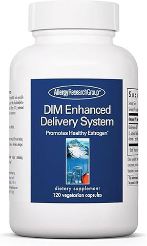 DIM Enhanced Delivery System – Equilíbrio Hormonal para Mulheres, Metabolismo Saudável de Estrogênio, Suporte para TPM, Vegetariano – 60 cápsulas - Allergy Research Group