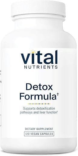 Fórmula Detox Vital Nutrients | Desintoxicação do Fígado Vegana | Suplemento Antioxidante Promove o Fígado