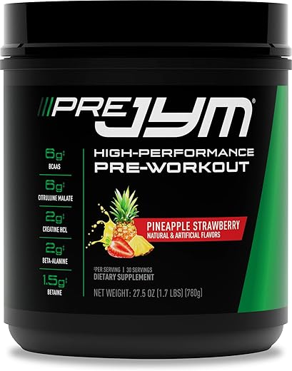 JYM Supplement Science - PRE JYM 30 Porções – Abacaxi Morango | Pré-treino de Alta Performance