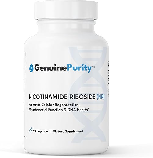 GenuinePurity - Liposomal NR 300mg – Suplemento de Nicotinamida Ribosídeo Avançado para Energia Celular e Função Mitocondrial – Livre de Glúten, Vegano – Fabricado nos EUA – Não-OGM – 60 Cápsulas