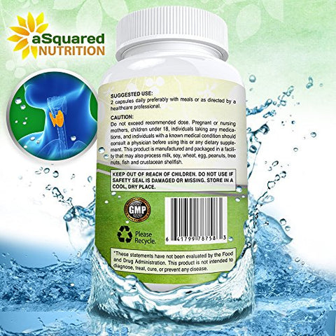Suplemento Premium de Suporte à Tireoide com Iodo (180 Cápsulas) – Melhor Herbal – Compre Agora! - aSquared Nutrition
