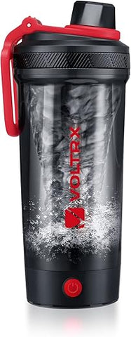 Garrafa Shaker Recarregável USB C de Gallium, Mixer Elétrico para Shake de Proteína, Copo para Shake de Proteína e Substituto de Refeição, Livre de BPA, Feito com Tritan, 24oz (700ml), Vermelho - VOLTRX