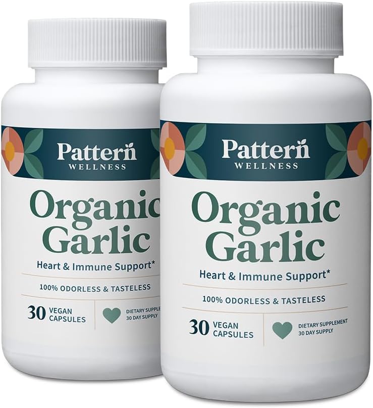 Alho Orgânico Inodoro Pattern Wellness – 1000mg – Imunidade e Circulação Saudáveis
